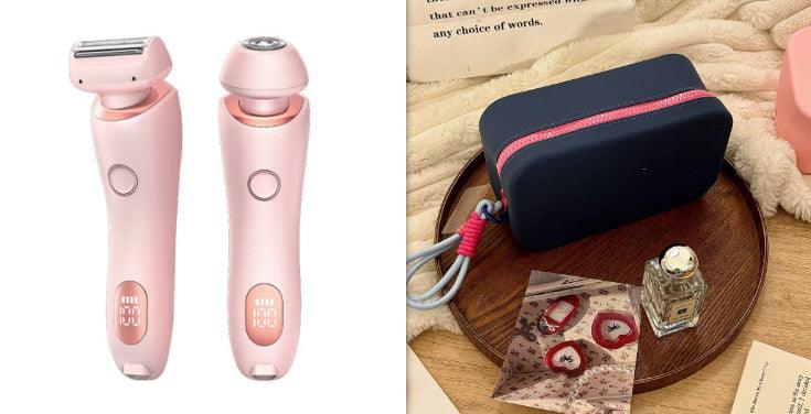 2 In 1 Hair Removal Epilator USB Rechargeable Trimmer Women Body Razor Face Leg Armpit Bikini Hand Pubic Shaver Hair Remover